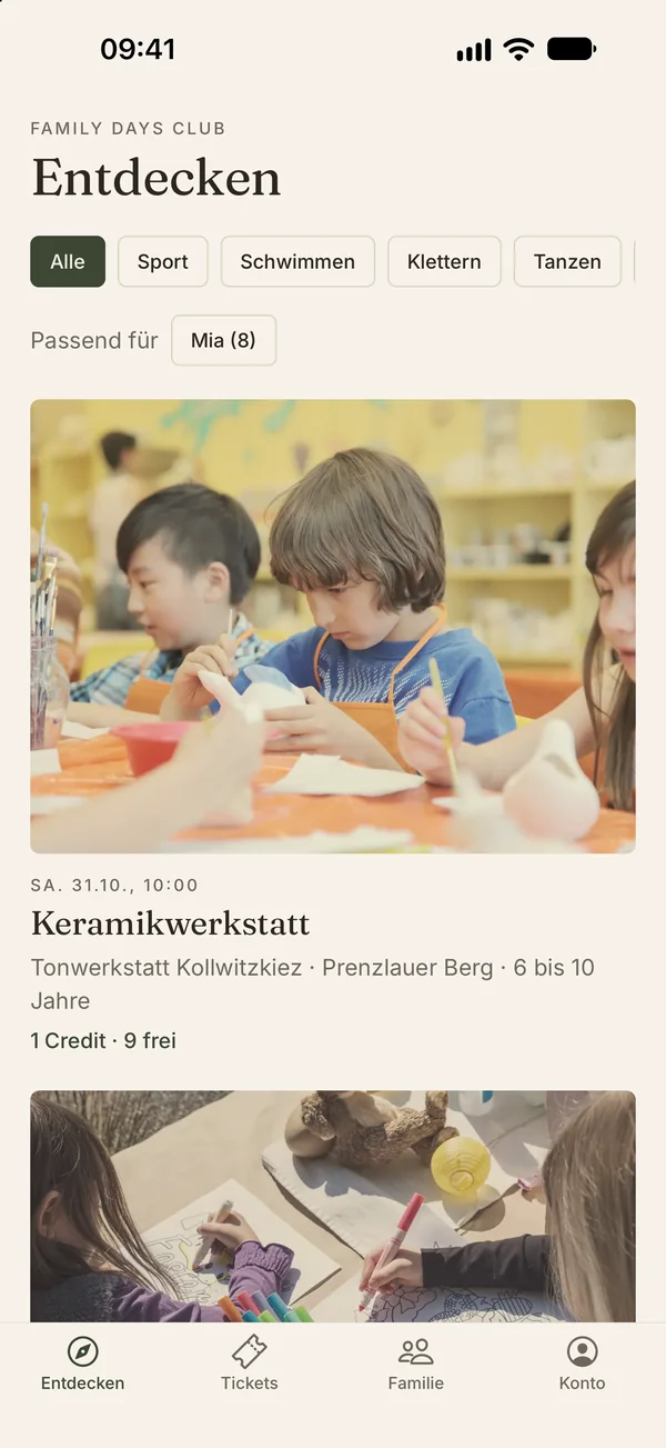 Die App: Angebote entdecken, passend zum Alter des Kindes